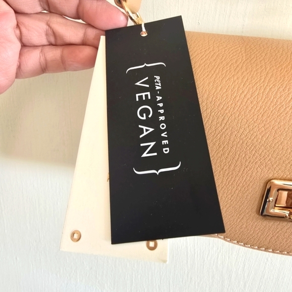 NWT Le Miel Beige Vegan Leather Crossbody Bag with Adjustable & Removable Strap - Picture 4 of 12